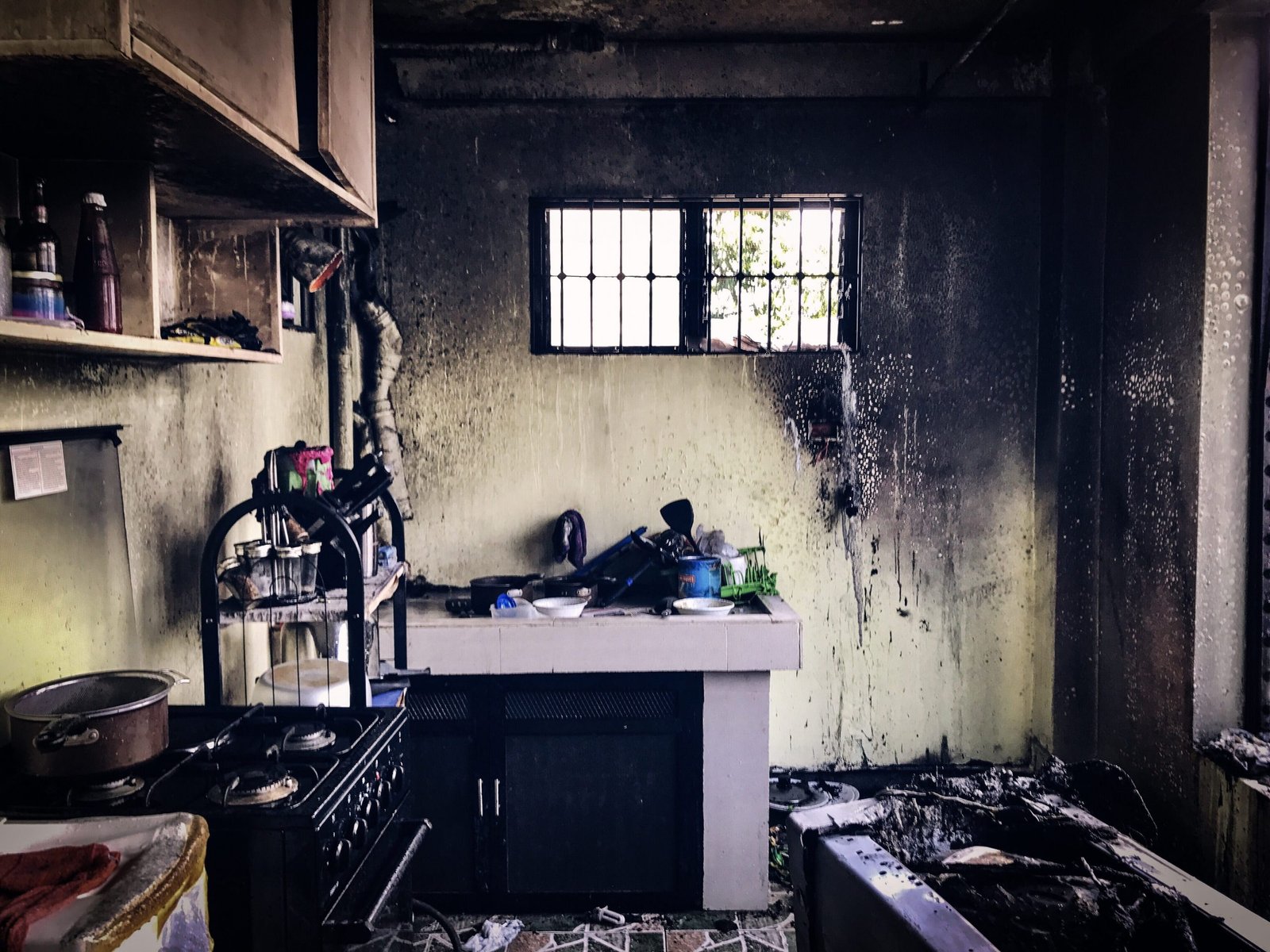 fire damage in kitchen, a job for disaster cleanup companies in West valley city